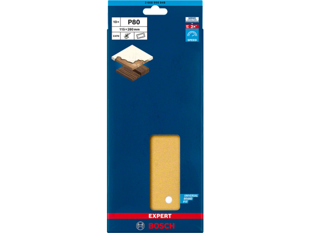 EXPERT C470 brusni papir s 14 luknjami za ekscentrične brusilnike, Dimenzije: 115x280mm, Zrnatost: 80, 2608900848